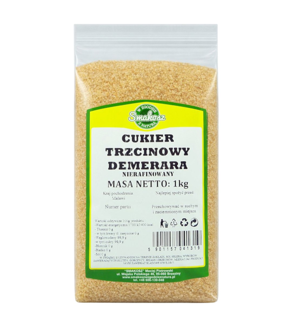 SMAKOSZ Cukier trzcinowy demerara 1kg