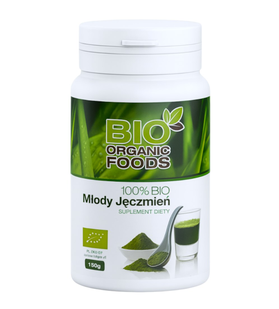 100% BIO Młody jęczmień 150g (sproszkowany sok) BIO ORGANIC FOODS