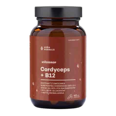 AURA HERBALS Mycodrop Cordyceps + B12 60 kaps.