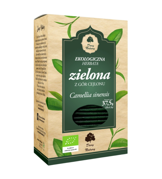Herbata Zielona cejlońska fix BIO 25*1,5g DARY NATURY