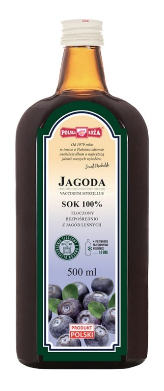 JAGODA sok 100% 500ml bez dodatku cukru POLSKA RÓŻA
