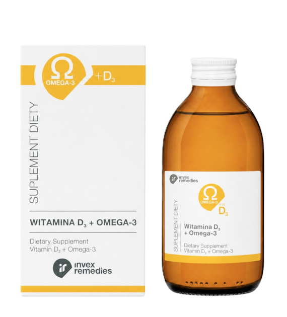 Witamina D3 + Omega-3 300 ml INVEX REMEDIES