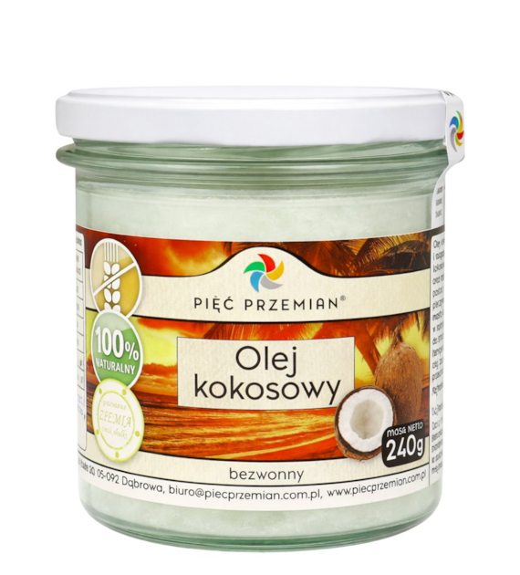 PIĘĆ PRZEMIAN Olej kokosowy bezwonny 240g