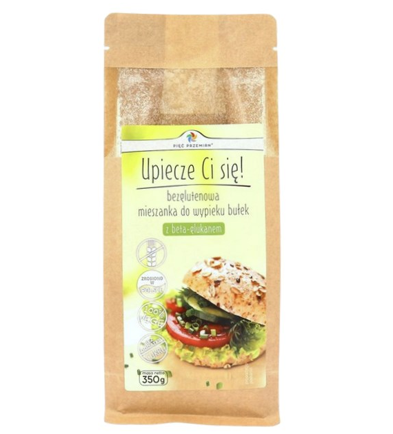 PIĘĆ PRZEMIAN Mieszanka do wypieku bułek z beta-glukanem bezglutenowa 350g