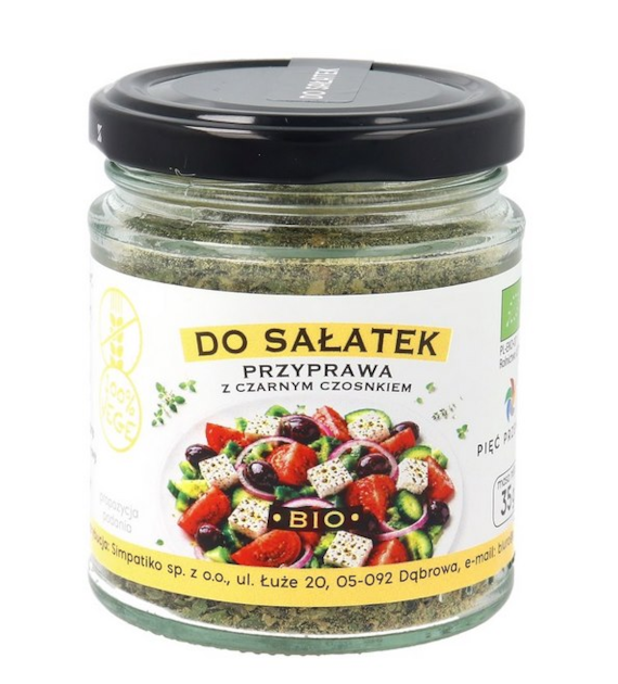 PIĘĆ PRZEMIAN Przyprawa do sałatek z czarnym czosnkiem bezglutenowa BIO 35g