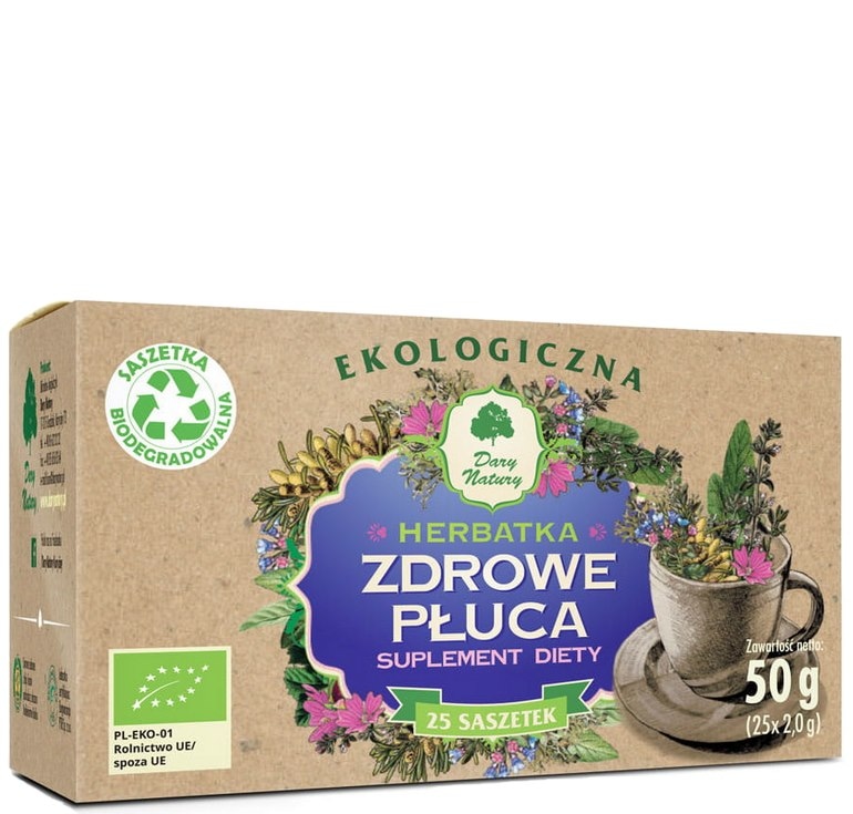 Herbatka Zdrowe Płuca fix BIO 25*2g DARY NATURY