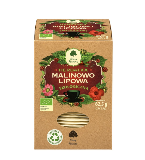Herbatka Malinowo - Lipowa fix BIO 25*2,5g DARY NATURY