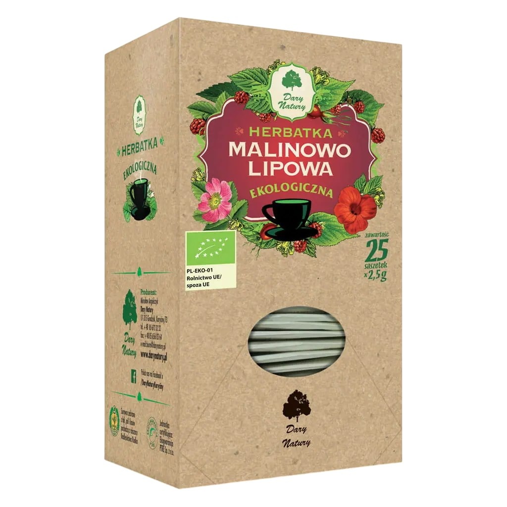 Herbatka Malinowo - Lipowa fix BIO 25*2,5g DARY NATURY