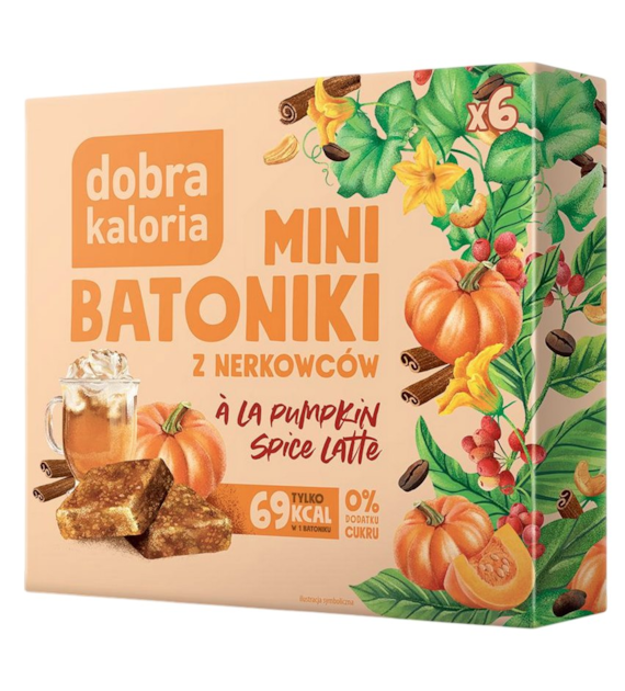 DOBRA KALORIA Mini batoniki a'la pumpkin spice latte z nerkowców (6x17g) KUBARA