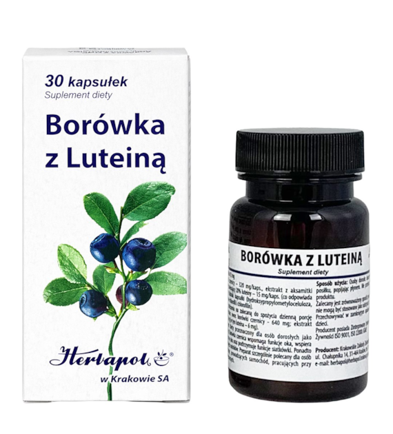 Borówka z Luteiną 30kaps. HERBAPOL KRAKÓW
