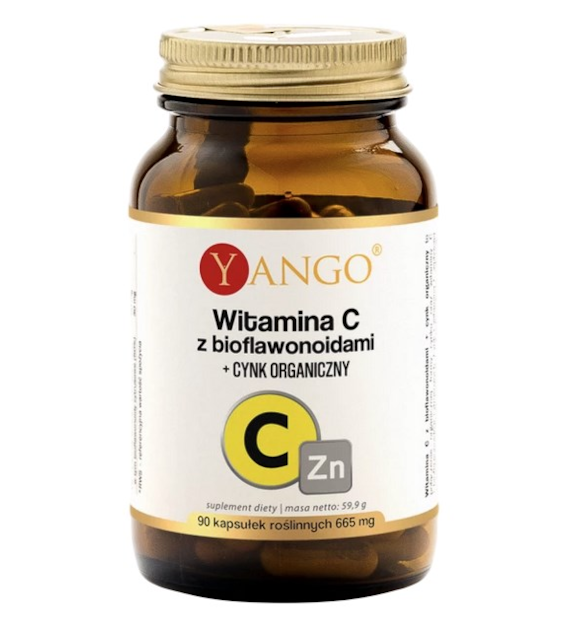 YANGO Witamina C z bioflawonoidami + Cynk organiczny 90 kaps.