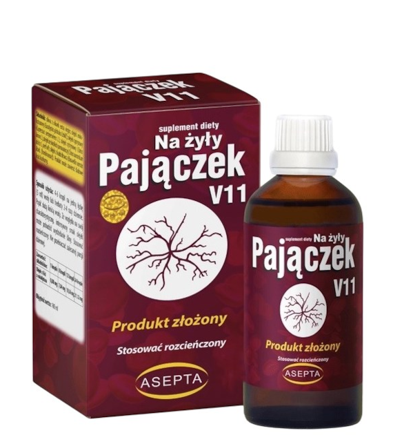 ASEPTA Pajączek V11 - krople na żyły 30ml