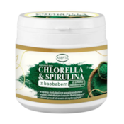 ASEPTA Chlorella & spirulina z baobabem o smaku jabłkowym 150g