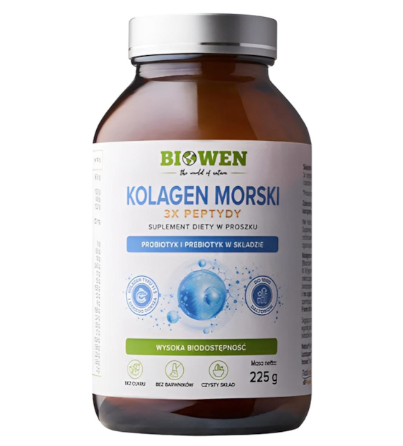 BIOWEN Kolagen Morski - 3x PEPTYDY w proszku 225g
