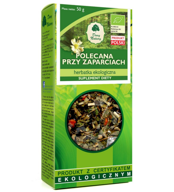 Herbatka Polecana przy Zaparciach BIO 50g DARY NATURY - suplement diety