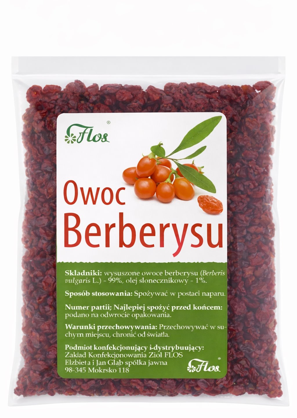 Berberys owoc suszony 50g FLOS