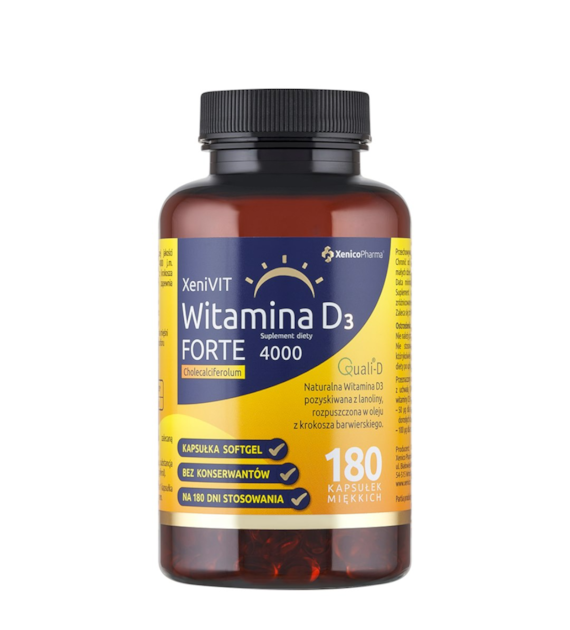XeniVIT Witamina D3 Forte 4000, 180 sgels. XENICO PHARMA