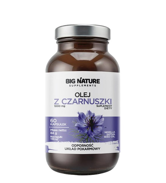 BIG NATURE Kapsułki Olej z czarnuszki 1000mg, 60 kaps.