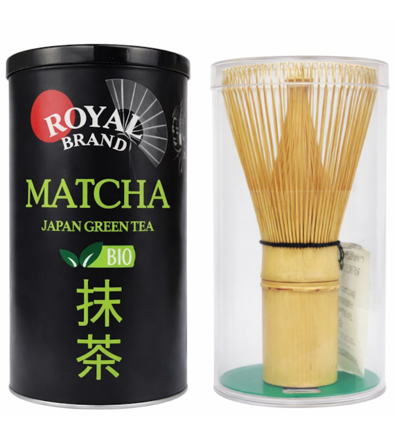 Zestaw matcha BIO 100g + mieszadełko chasen ROYAL BRAND