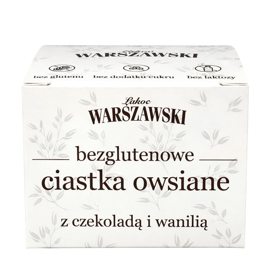 ŁAKOĆ WARSZAWSKI - Ciastka owsiane z czekoladą i wanilią bezglutenowe 150g