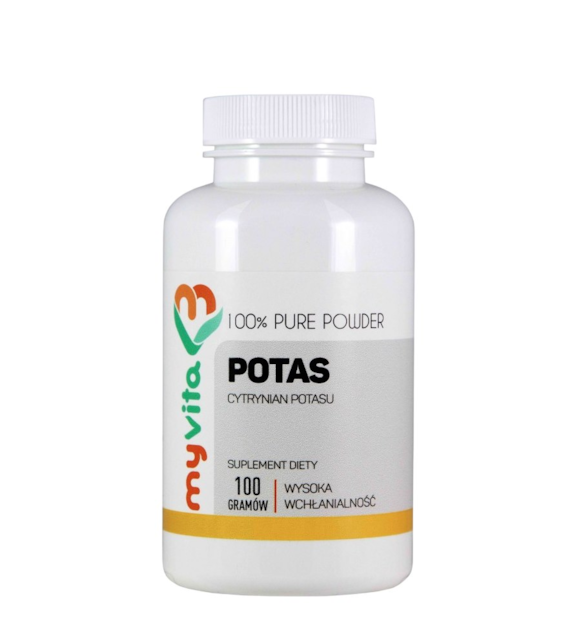 MyVita Potas w proszku 100g - Cytrynian potasu