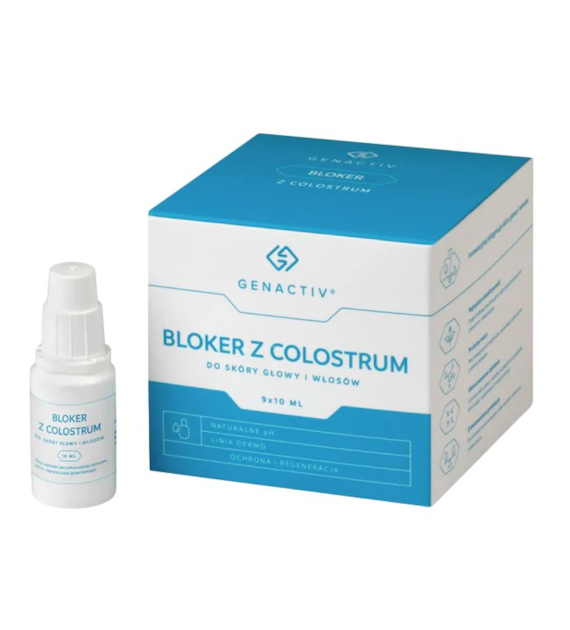 GENACTIV Bloker z Colostrum 9x10ml - do skóry głowy i włosów