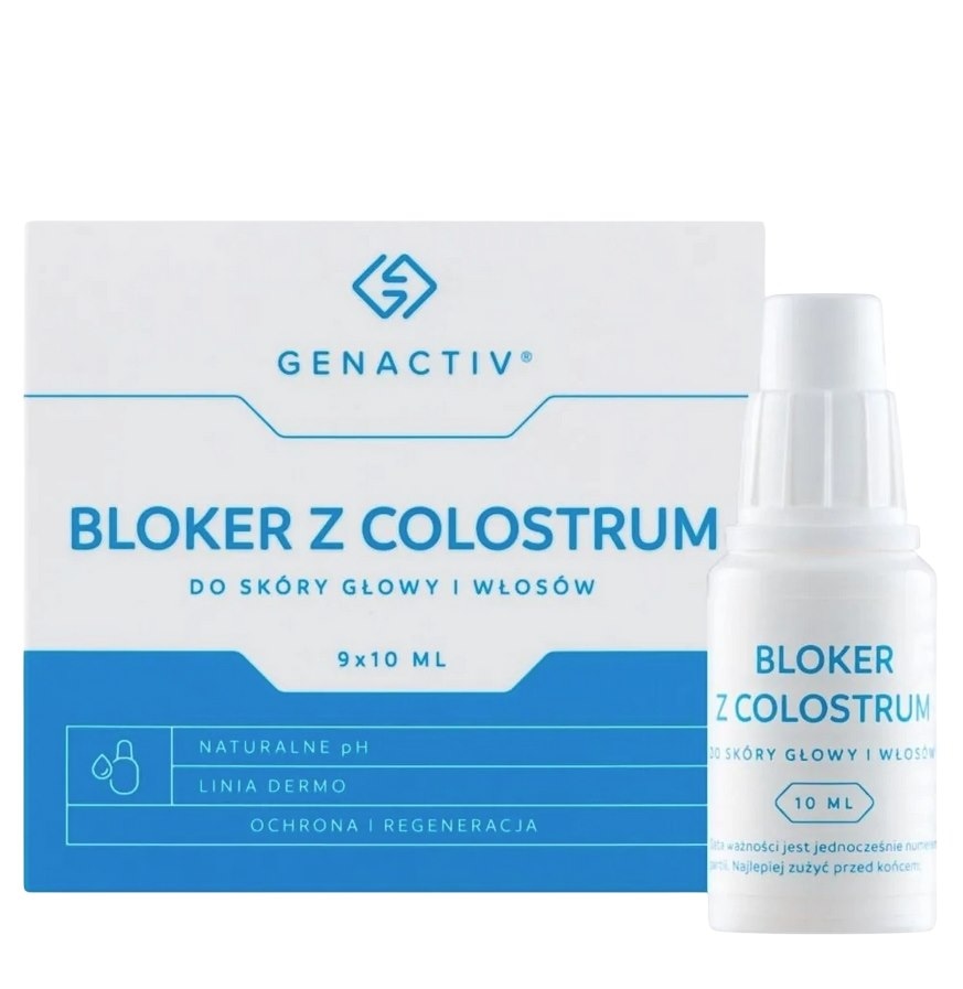 GENACTIV Bloker z Colostrum 9x10ml - do skóry głowy i włosów