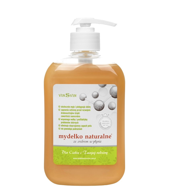 Mydełko naturalne ze srebrem w płynie 500ml VINSVIN