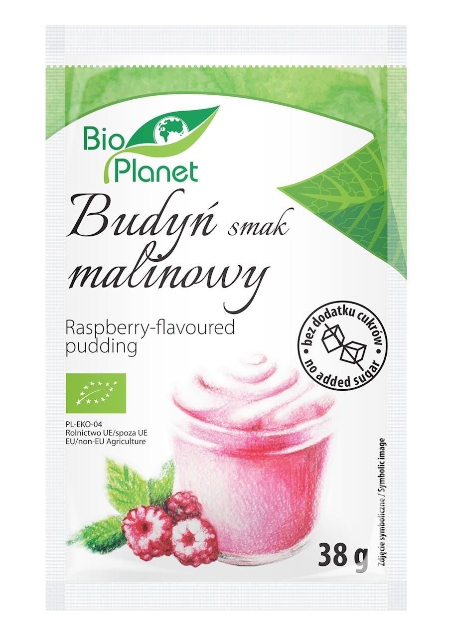 BIO PLANET Budyń o smaku malinowym z malinami BIO 38g