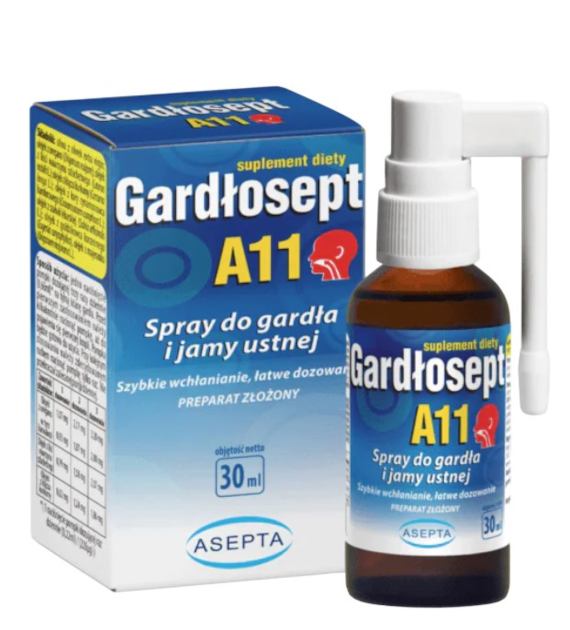 ASEPTA Gardłosept A11 30ml - spray do gardła i jamy ustnej