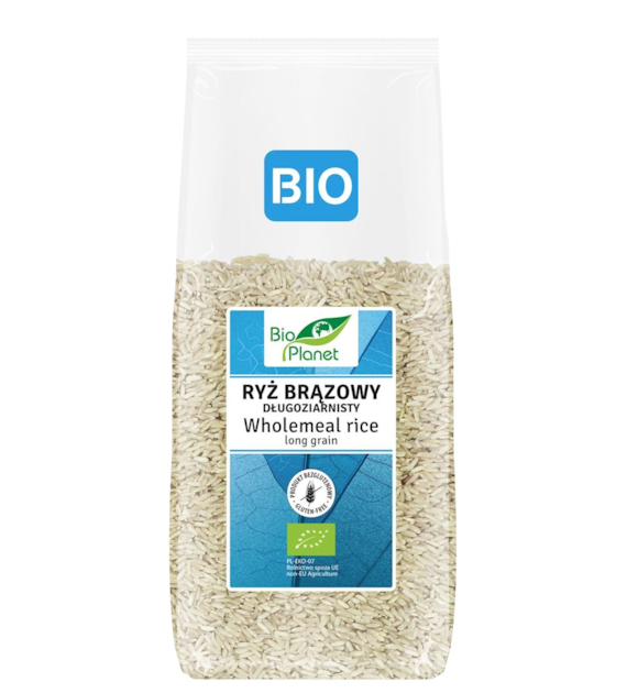 BIO PLANET Ryż brązowy długoziarnisty bezglutenowy BIO 1kg