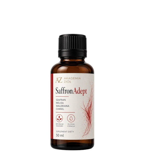 SaffronAdept szafran, melisa, waleriana, chmiel 50ml AKADEMIA ZIÓŁ