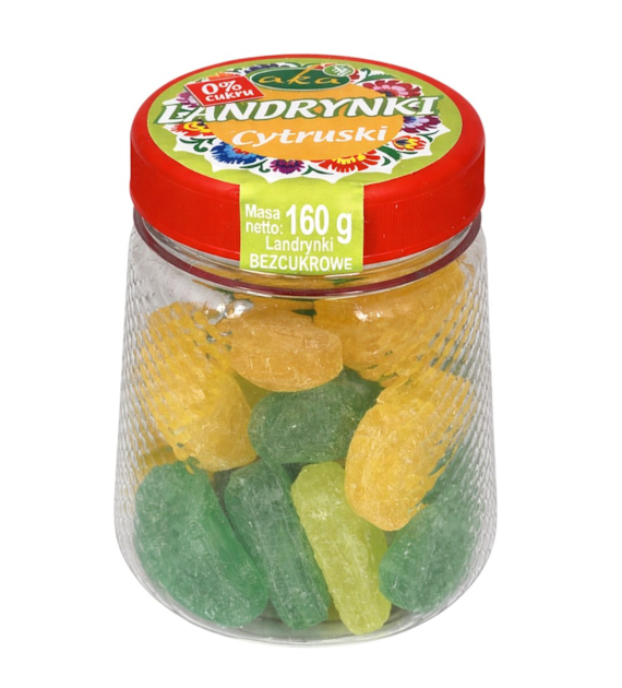 Landrynki cytruski ze stewią bez dodatku cukru 160g AKA