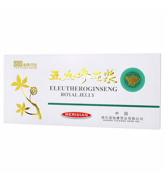 Eleutheroginseng Royal Jelly ampułki 10 x 10ml MERIDIAN - żeń-szeń suberyjski z mleczkiem pszczelim