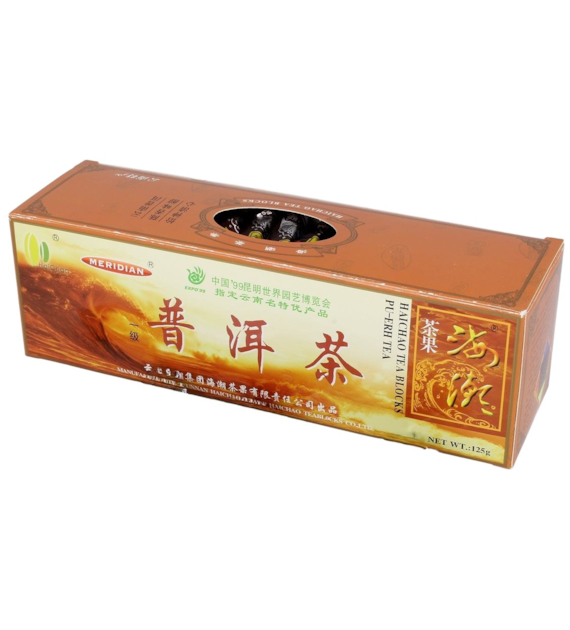Herbata Pu-Erh czerwona prasowana w kostkach 125g MERIDIAN