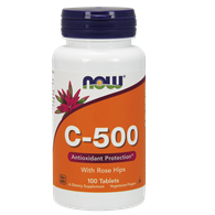 NOW FOODS Witamina C-500 with Rose Hips, 100tabl.