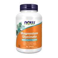 NOW FOODS Magnesium Glycinate (100mg magnezu), 180tabl. - diglicynian magnezu