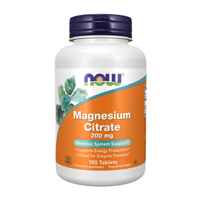 NOW FOODS Magnesium Citrate (200mg magnezu) 100 tabl. - Cytrynian magnezu