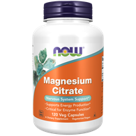NOW FOODS Magnesium Citrate 888mg (133mg magnezu), 120vcaps. - Cytrynian magnezu