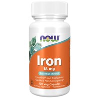 NOW FOODS Iron 18mg, 120 vcaps. - żelazo z chelatu