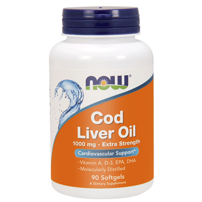 NOW FOODS Cod Liver Oil 1000mg, 90 sgels. - Tran z dorsza