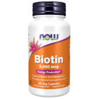 NOW FOODS Biotin 5000mcg, 60vcaps. - Biotyna