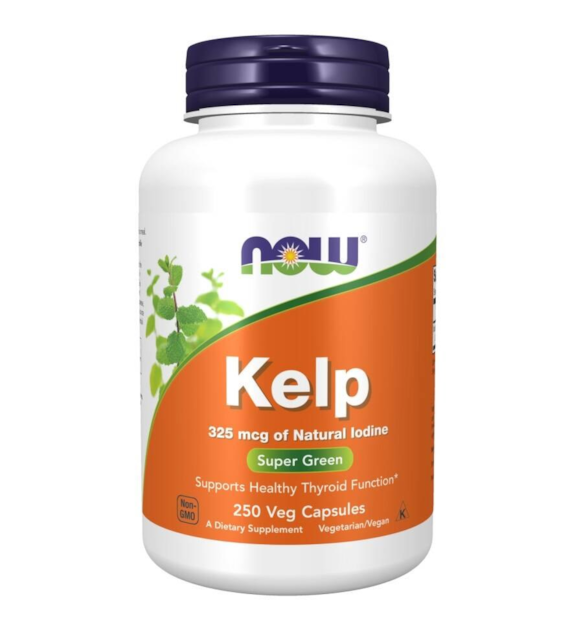 NOW FOODS Kelp - 325mcg naturalnego jodu, 250vcaps.
