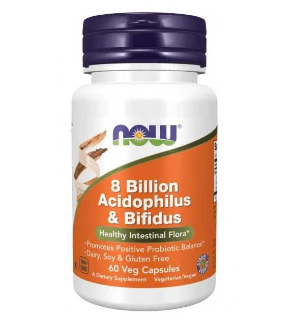 NOW FOODS 8 Billion Acidophilus i Bifidus 60vcaps.