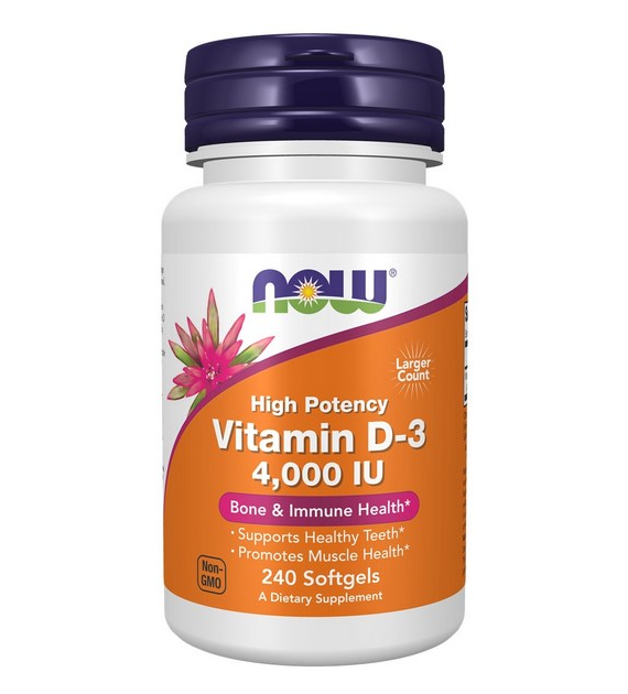 NOW FOODS Witamina D-3 4000 IU 240kaps.