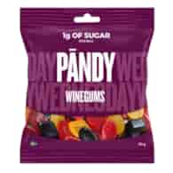 PANDY Winegums 50g - żelki bez dodatku cukru o smaku czarnej porzeczki, czerwonych owoców i cytrusów