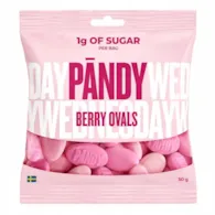 PANDY Berry Ovals 50g - żelki piankowe bez dodatku cukru o smaku poziomki i granatu