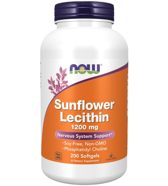 NOW FOODS Sunflower Lecithin 1200mg, 200kaps. - lecytyna słonecznikowa