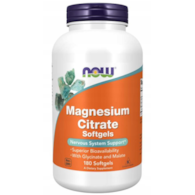NOW FOODS Magnesium Citrate Softgels 180 sgels. - cytrynian, diglicynian i jabłczan magnezu
