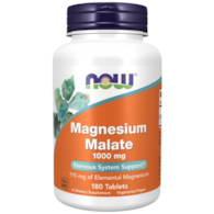NOW FOODS Magnesium Malate 1000mg (115mg magnezu), 180tabl. - Jabłczan magnezu
